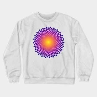 Dot Mandala | Dark Sunset Yellow Red Blue Crewneck Sweatshirt